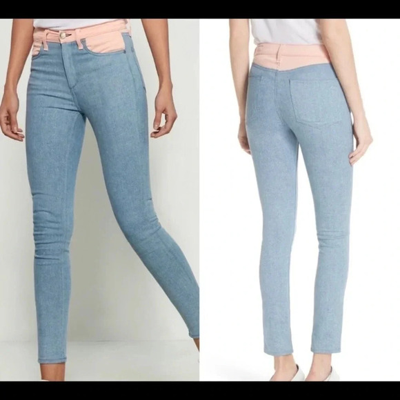 Rag & Bone Phila High Rise Skinny Jeans Two Tone Size 26 NWT - Picture 1 of 8